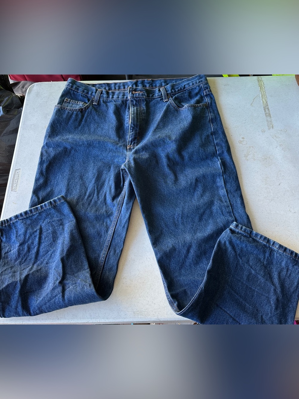 Relaxed Fit Men's Dark Blue Denim Jeans